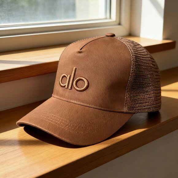 Alo Camel Logo Baseball Cap with Mesh Panels - Picture 4 of 5
